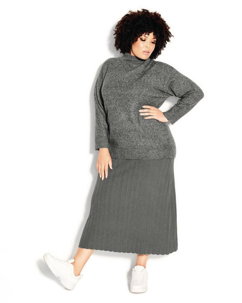 Plus size model wearing Luxe Lounge Sweater by City Chic | Dia&Co | dia_product_style_image_id:172124